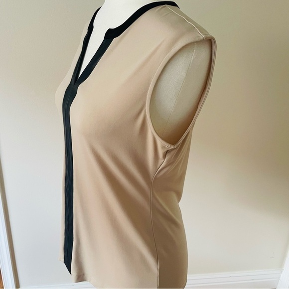 Calvin Klein Vintage Faux Leather Sleeveless Tank Women Top - Size S Blouse - Picture 4 of 11